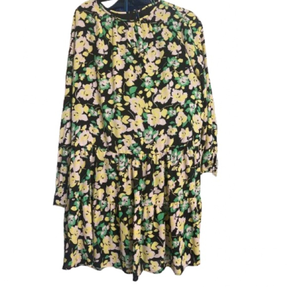 Who What Wear Black and Yellow Floral Dress